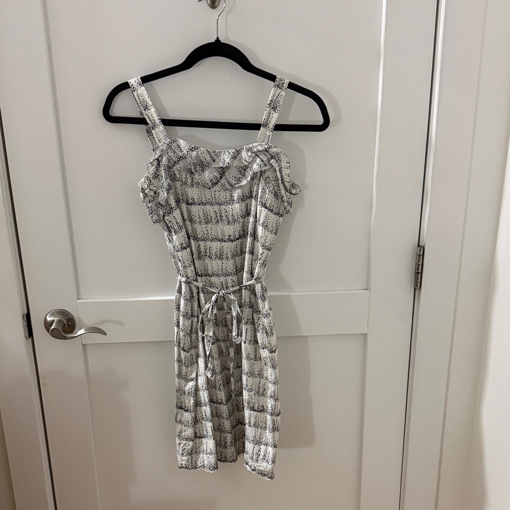 Elegant Black and White Ruffle Dress